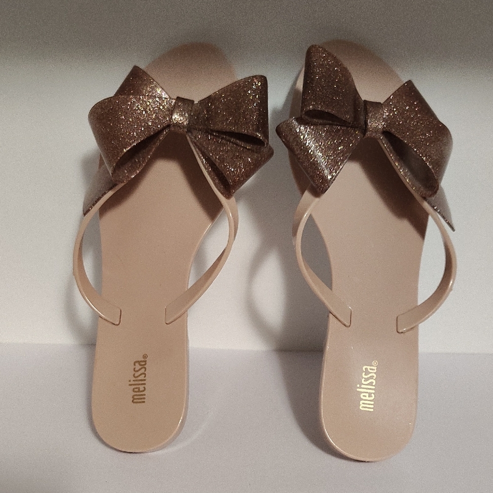 Melissa Women's Glittery Brown Sandals with Bow